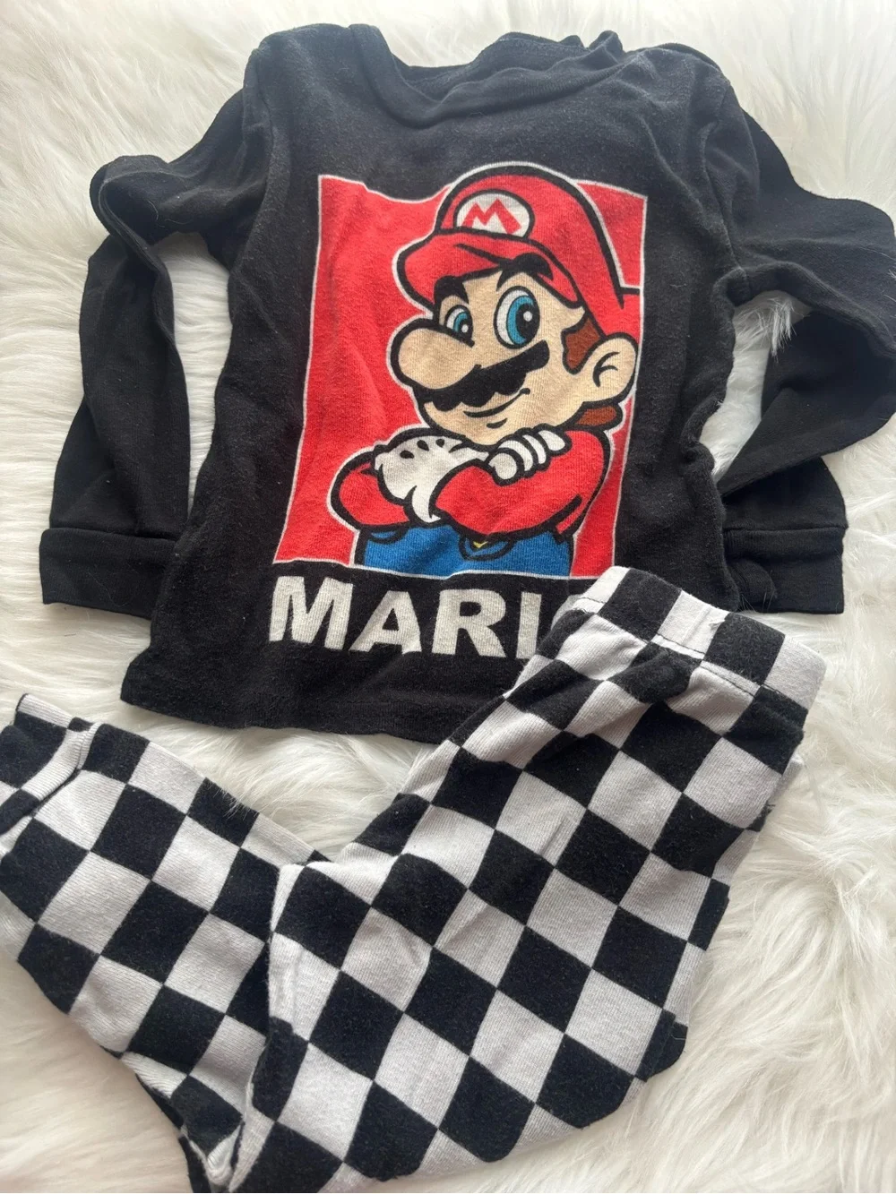 Nintendo Mario Black Red Blue Pajama Set